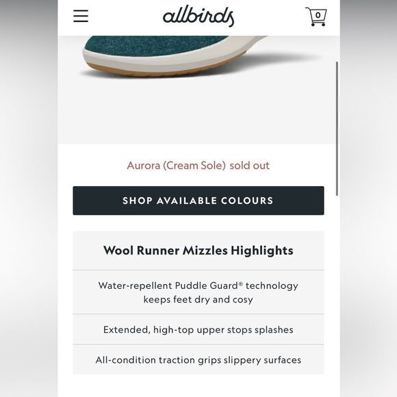 ALLBIRDS LIMITED EDITION: Aurora Wool Runner Mizzles Size 5 Womens - Picture 12 of 16